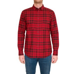 Alesbury Men's Red Plaid Shirt Size Large NWT Long Sleeve Button Up Cotton